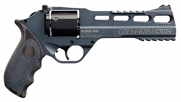 Picture of Chiappa Firearms 340314 Rhino 60Ds Gen II 9Mm Luger 6 Shot 6" Slate Cerakote Steel Black Barrel & Cylinder, Slate Cerakote Aluminum Frame, Black/Gray Finger Grooved  Laminate Grip, Exposed Hammer 340.314