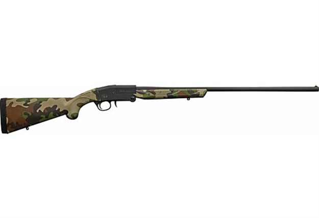 Picture of  Charles Daly 930336 101  Compact 410 Bore Break Open 3" 1Rd 26" Black Steel Single Shot Barrel & Receiver, Fixed Woodland Camo Synthetic Stock, Beretta/Benelli Mobil Choke System
