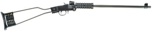 Picture of Chiappa Firearms 500145 Little Badger  Full Size 17 Hmr 1 Shot, 16.50" Black Cerakote Steel Threaded Barrel, Black Cerakote Quad Picatinny Receiver, Black Cerakote Underfolding Wire Frame Stock, Right 500.145 053670712072