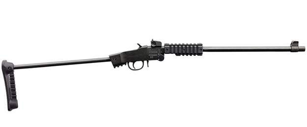 Picture of Chiappa Firearms 500265 Little Badger Xtreme Full Size 22 LR 1 Shot, 16.50" Black Steel Threaded Barrel, Black Quad Picatinny Receiver, Black Folding Steel Rod Stock, Right Hand 500.265 8053800945202