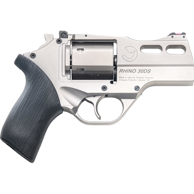 Picture of Chiappa Firearms 340290 Rhino 30Ds  Small Frame 357 Mag 6 Shot, 3" Nickel-Plated Steel Vent Rib Barrel & Cylinder, Nickel-Plated Aluminum Frame, Black Rubber Grip, Concealed Hammer 340.290 053800940030