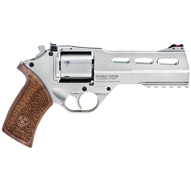 Picture of Chiappa Firearms Chiappa Firearms Rhino 50Sar, .357 Mag, 5" Fiber Optic, Walnut Grip, 3 Moon Clips, Nickel, 6-Rd (Ca) 340247