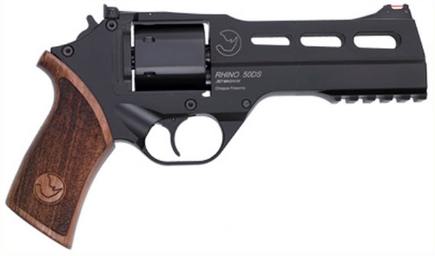 Picture of Chiappa Firearms 340220 Rhino 50Ds  Small Frame 357 Mag 6 Shot, 5" Black Anodized Steel Vent Rib Barrel, Blued Steel Cylinder, Black Anodized Aluminum Frame, Walnut Grip, Concealed Hammer 340.220 053670712157