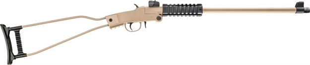 Picture of Chiappa Firearms 500255 Little Badger  Full Size 22 LR 1 Shot, 16.50" Desert Sand Cerakote Steel Threaded Barrel, Desert Sand Cerakote Quad Picatinny Receiver, Desert Sand Cerakote Underfolding Wire F 500.255
