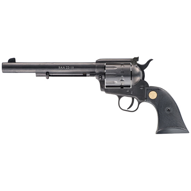 Picture of Chiappa Firearms 340170D Saa 1873  Medium Frame 22 Lr/22 Wmr 10 Shot, 7.50" Blued Steel Barrel, Blued Steel Frame, Blued Cylinder, Black Plastic Grip, Exposed Hammer CF340170D