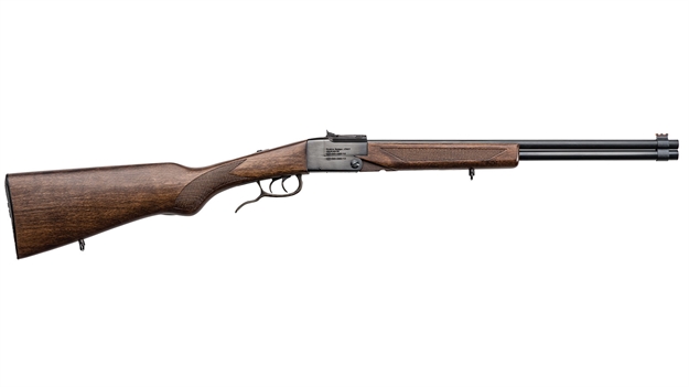 Picture of Chiappa Firearms Double Badger Folding Shotgun/Rifle, Blued, 20 Ga/22Lr  19" Bbl, Beech Wood Stock,Fiber Optic Sights, 3/8" Rail 500.190