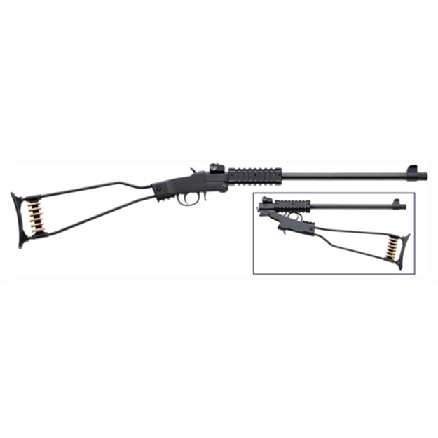 Picture of Chiappa Firearms 500092 Little Badger  Full Size 22 LR 1 Shot, 16.50" Black Cerakote Steel Threaded Barrel, Black Cerakote Quad Picatinny Receiver, Black Cerakote Underfolding Wire Frame Stock, Right 500.092 053670710290