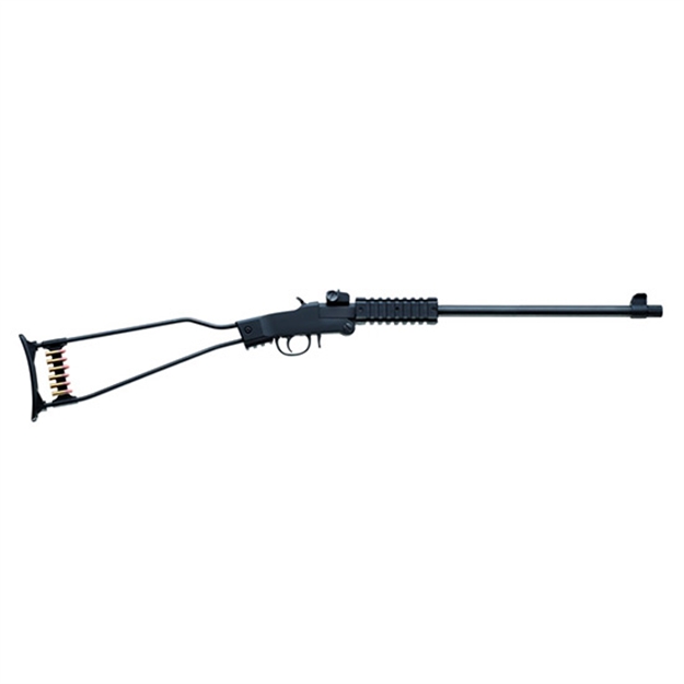 Picture of Chiappa Firearms 500145 Little Badger  Full Size 17 Hmr 1 Shot, 16.50" Black Cerakote Steel Threaded Barrel, Black Cerakote Quad Picatinny Receiver, Black Cerakote Underfolding Wire Frame Stock, Right 500.145