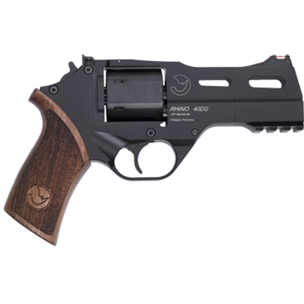 Picture of Chiappa Firearms 340165 Rhino 40Ds  Medium Frame 9Mm Luger 6 Shot 4" Black Anodized Steel Vent Rib Barrel, Blued Steel Cylinder, Black Anodized Aluminum Frame, Walnut Grip, Concealed Hammer 340.165