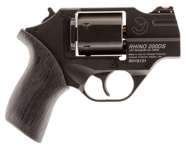 Picture of Chiappa Firearms Cf340216 Rhino 200Ds Small Frame 357 Mag 6 Shot, 2" Black Anodized Steel Barrel, Blued Steel Cylinder, Black Anodized Aluminum Frame, Black Rubber Grip, Concealed Hammer CF340.216 053670712119