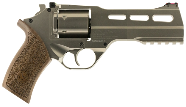 Picture of Chiappa Firearms 340223 Rhino 50Ds Medium Frame 357 Mag 6 Shot, 5" Nickel-Plated Steel Vent Rib Barrel & Cylinder, Nickel-Plated Aluminum Frame, Walnut Grip, Exposed Hammer 340.223