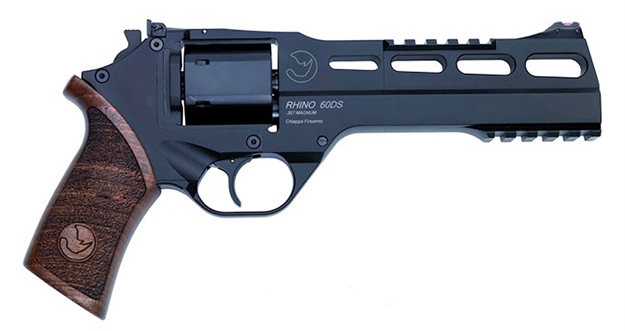 Picture of Chiappa Firearms Cf340248 Rhino 60Sar *Ca Compliant 357 Mag 6 Shot 6" Black Anodized  Steel Barrel, Blued Steel Cylinder, Black Anodized Aluminum Frame & Barrel Shroud, Picatinny Rails, Walnut Grip CF340.248 053670714182