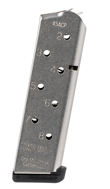 Picture of  Cmc Products 12131 Power Mag Plus 8Rd 45 Acp Fits 1911 Government Stainless Steel W/ Black Base Pad 705263121317