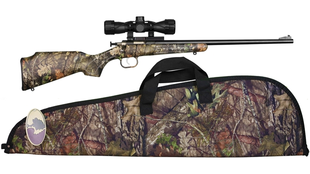 Picture of Chipmunk Crickett Bolt Action Youth Single Shot Rifle, 22 Lr, 16.12" Bbl, Blued, Mossy Oak Break UP Camp Stock, Scope & Case KSA2163BSC 611613121633