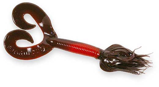 Picture of Chompers 5In. Twin Tail Skirted Grub Wtrmln Red 10 Per Pack