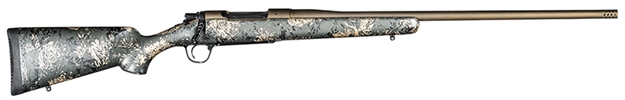 Picture of Christensen Arms 8010107500 Mesa Fft 6.5 Prc 4+1 20" Threaded Barrel, Burnt Bronze Cerakote, Green With Black/Tan Webbing Stock 801-01075-00