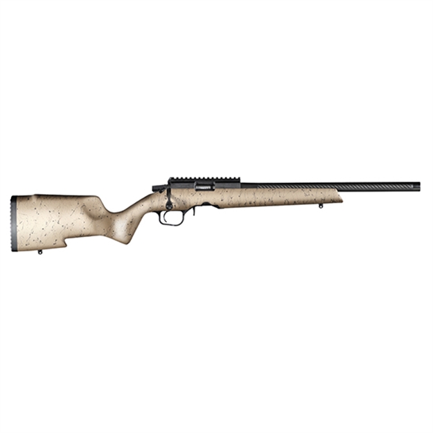 Picture of Christensen Arms 8011201500 Ranger  Full Size 17 Hmr 9+1, 18" Black Carbon Fiber Barrel, Black Anodized Aluminum Receiver, Tan W/Black Webbing Fixed W/Aluminum Pillars Stock 801-12015-00