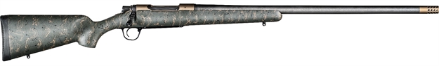 Picture of Christensen Arms 8010602800 Ridgeline  28 Nosler 3+1 26" Carbon Fiber/Threaded Barrel, Burnt Bronze Cerakote, Green With Black/Tan Webbing Stock 801-06028-00