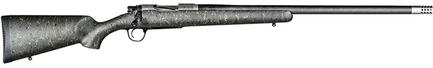 Picture of Christensen Arms 8010604101 Ridgeline  6.5 Creedmoor 4+1 20" Carbon Fiber/Threaded Barrel, Natural Stainless, Green With Black/Tan Webbing Stock 801-06041-01