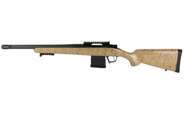Picture of Christensen Arms 8010612000 Ridgeline Scout Full Size 308 Win 4+1, 16" Black Nitride Steel Threaded Barrel, Black Nitride Aluminum Receiver, Tan W/Black Webbing Fixed Sporter Stock 801-06120-00 691328238055
