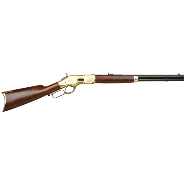 Picture of Cimarron Firearms 1866 Yellowboy Short Lever Action Rifle 45 Lc, Rh, 20 In, Blue, Wood Stk, 10+1 Rnd CA234 844234100859
