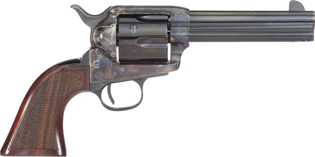 Picture of  Cimarron Ar400 Arizona Ranger  357 Mag 6 Shot, 4.75" Blue W/Engraved "Arizona Ranger" Steel Barrel, Blued Cylinder, Color Case Hardened Steel Frame, Checkered Walnut Grip, Exposed Hammer 844234240449