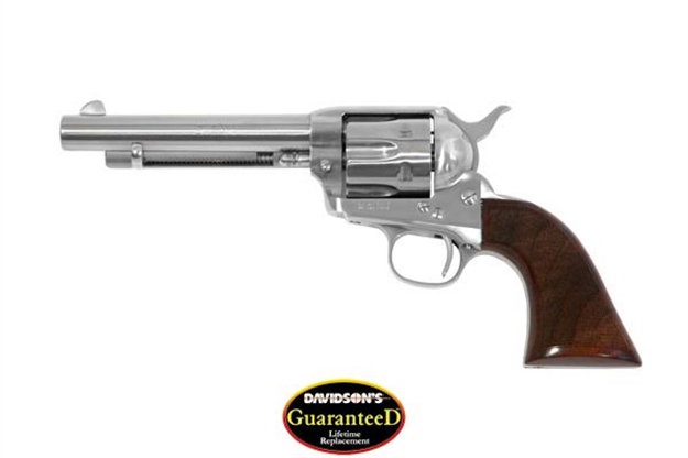 Picture of Cimarron Firearms Evil Roy Revolver 45 Lc, 5.5 In, 1 Piece Hand Checkered Wood Grp, 6 Rnd, Fixed, S/S Frame, Std Trgr