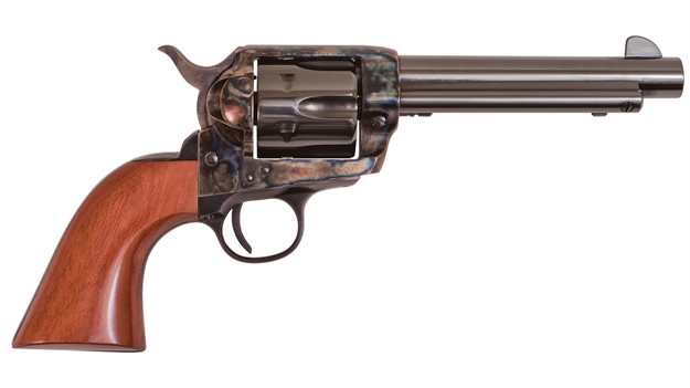 Picture of  Cimarron Pp410 Frontier Pre-War 1896-1940 45 Colt (Lc) 6 Shot, 4.75" Blued Steel Barrel, Blued Cylinder, Color Case Hardened Steel Frame, Walnut Grip, Exposed Hammer 814230112217