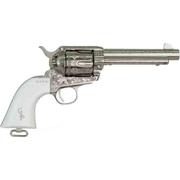 Picture of Cimarron Firearms George Patton V2.45Lc PW FS 5.5" Engraved Nickel<