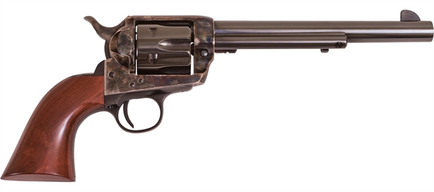 Picture of Cimarron Firearms Frontier Revolver 45 Lc, 7.5 In, Wood Grp, 6 Rnd, Fixed, Case Hardened Frame PP415 844234128280
