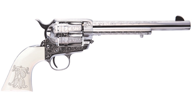 Picture of Cimarron Firearms Teddy Roosevelt Ver.2 45Lc FS 7.5" Eng. Poly Ivory PP415LNTRII 814230100986