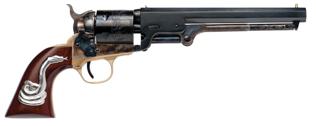 Picture of Cimarron Ca9081ss101 Man With NO Name Conversion Hollywood Series 38 Long Colt 6Rd 7.50" Blued Steel Barrel & Cylinder Color Case Hardened Steel Frame With Walnut Grip With Integrated Snake CA9081SSI01