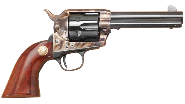 Picture of  Cimarron Mp410 Model P  45 Colt (Long Colt) 6 Shot 4.75" Blued Stainless Steel Barrel, Blued Cylinder, Color Case Hardened Steel Frame, Walnut Grip, Exposed Hammer 814230010643