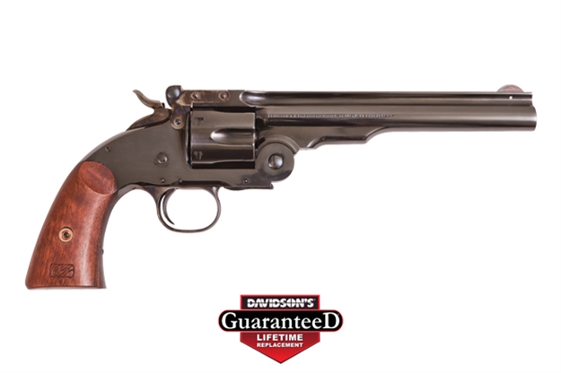 Picture of  Cimarron Ca850 No. 3 Schofield  45 Colt (Long Colt) 6 Shot 7" Matte Black Stainless Steel Barrel, Cylinder & Frame, Walnut Grip, Exposed Hammer