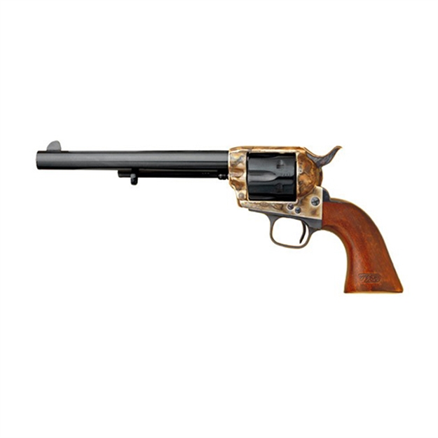 Picture of  Cimarron Ca514m00 Model P US Cavalry 45 Colt (Lc) 6 Shot, 7.50" Blued Steel Barrel & Cylinder, Color Case Hardened Steel Frame, Walnut W/Owa Cartouche Stamp Grip, Exposed Hammer 844234101702