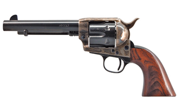 Picture of  Cimarron Mp411 Model P  45 Colt (Long Colt) 6 Shot 5.50" Blued Stainless Steel Barrel, Blued Cylinder, Color Case Hardened Steel Frame, Walnut Grip, Exposed Hammer 814230010650