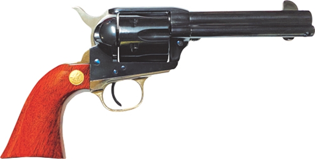 Picture of  Cimarron Mp410b1401 Pistoleer  45 Colt (Long Colt) 6 Shot 4.75" Blued Stainless Steel Barrel, Blued Cylinder, Blued Steel Frame, Walnut Grip, Exposed Hammer 844234239481