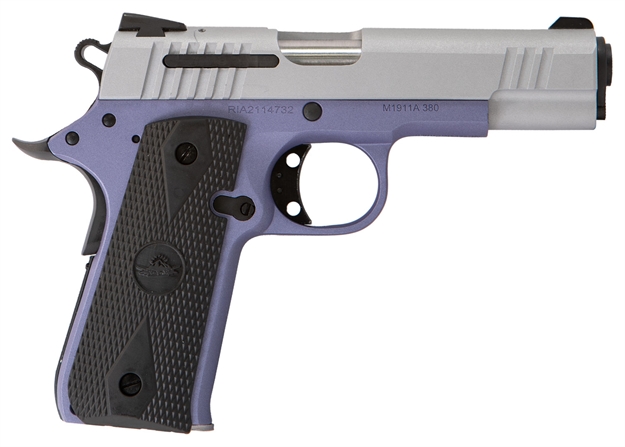 Picture of  Citadel Cit380olala M1911 Baby Compact Frame 380 Acp 7+1, 3.75" Stainless Steel Barrel, Silver Serrated Steel Slide, Crushed Orchard Cerakote Aluminum Frame W/Beavertail, Ambidextrous
