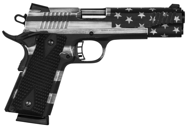 Picture of Citadel Citc9mmfspusg M-1911  9Mm Luger 5" 10+1 American Flag Battleworn Gray Cerakote Black G10 Grip