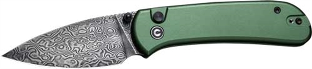 Picture of Civivi Knife Quibit 2.98" Green/Damascus Button Lock C22030EDS1 763416247130