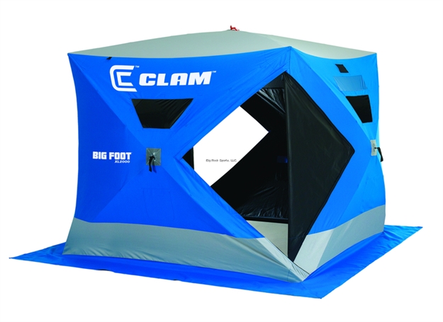 Picture of Clam Big Foot Xl2000 Pop-Up Shelter, 2-3 Person, 7.5' X 7.5', Blue/Gray, Upsable