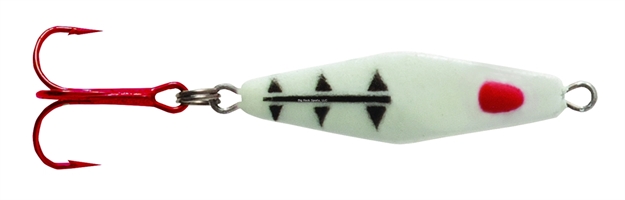 Picture of Clam Blade Spoon, 1/16 Oz, Size 12, Glow White/Silver Tiger