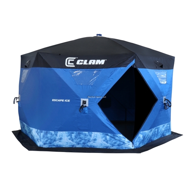 Picture of Clam Escape Ice Pop-Up Shelter, 5-7 Anglers, 6-Sided, 94 SQ Feet, Carry Bag