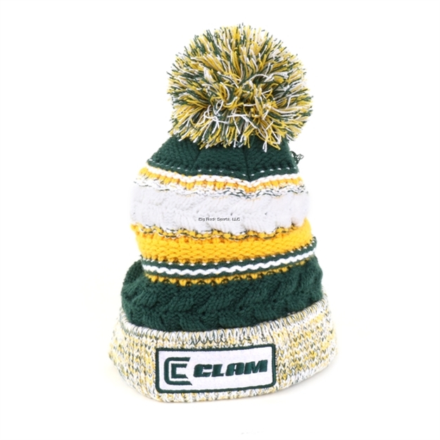 Picture of Clam Green/Gold Knit Pom Stocking Hat