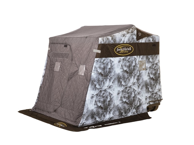 Picture of Clam Jason Mitchell Thermal X 2 Person Shelter, Grey Sled & Deluxe Seats