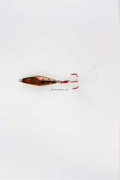 Picture of Clam JM Custom Color Rattlin' Blade Spoon, 1/16 Oz, Size 10,  Copper/Glow Firetiger