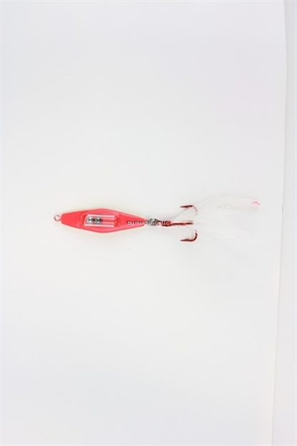 Picture of Clam JM Custom Color Rattlin' Blade Spoon, 1/16 Oz, Size 10,  Gold/Glow Red Tiger