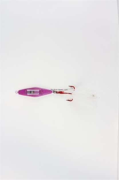 Picture of Clam JM Custom Color Rattlin' Blade Spoon, 1/4 Oz, Size 6,  Silver/Glow Purple Tiger