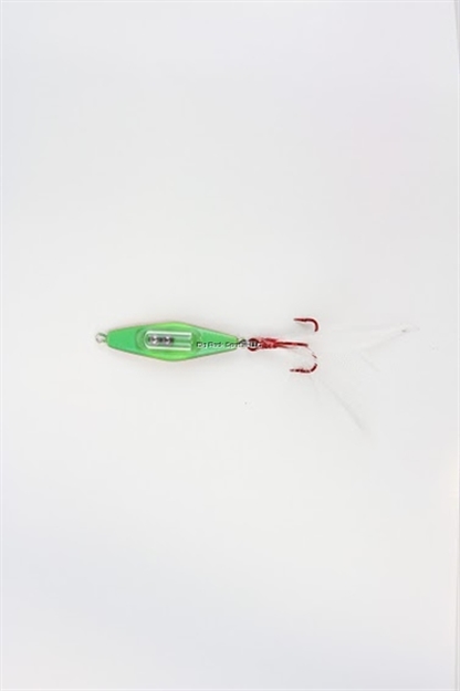 Picture of Clam JM Custom Color Rattlin' Blade Spoon, 1/8 Oz, Size 8,  Gold/Glow Chartreuse Tiger