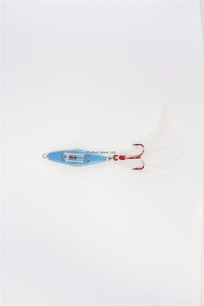 Picture of Clam JM Custom Color Rattlin' Blade Spoon, 1/8 Oz, Size 8,  Silver/ Glow Rainbow Tiger